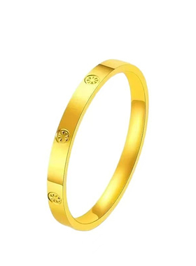 不掉色3mm米字戒指女素圈指环