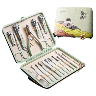 国潮风指甲刀套装指甲剪指甲钳甲沟修脚刀具不锈钢指剪刀便携家用