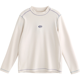 诺诺公主S1N初中生立领打底衫女2026春秋青少年韩版撞色长袖上衣