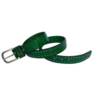 头层牛皮皮带中青年时尚文艺打钉款腰带6118#3.5宽针扣裤带