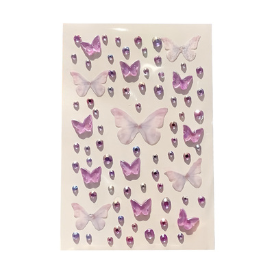 儿童卡通蝴蝶带钻贴纸演唱会脸贴