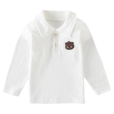 儿童长袖polo衫打底男童宝宝纯棉翻领衬衣春秋季女童上衣长恤衬衫