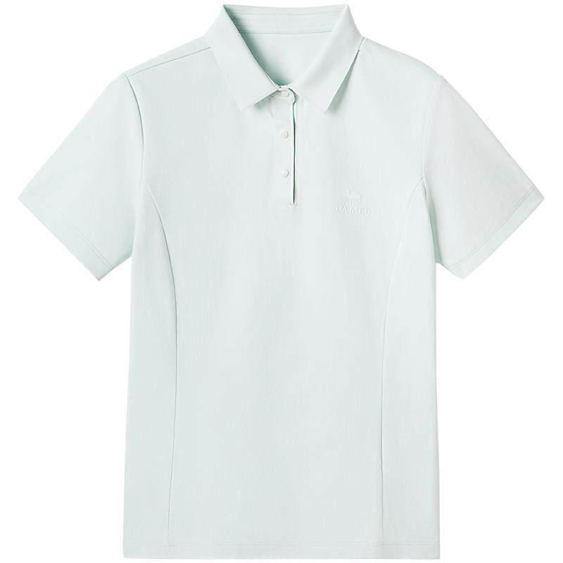 骆驼POLO衫女款夏季新款公主线正肩吸汗速干运动短袖T恤上衣女