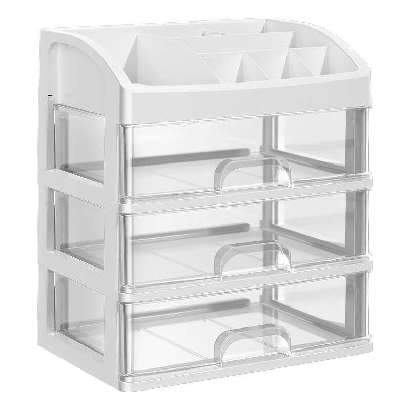 抽屉式桌面收纳盒办公桌文件文具置物架办公室书桌整理桌上储物柜