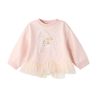 笛莎童装女童卫衣2025秋冬装新款女宝宝小童儿童加厚加绒上衣迪莎