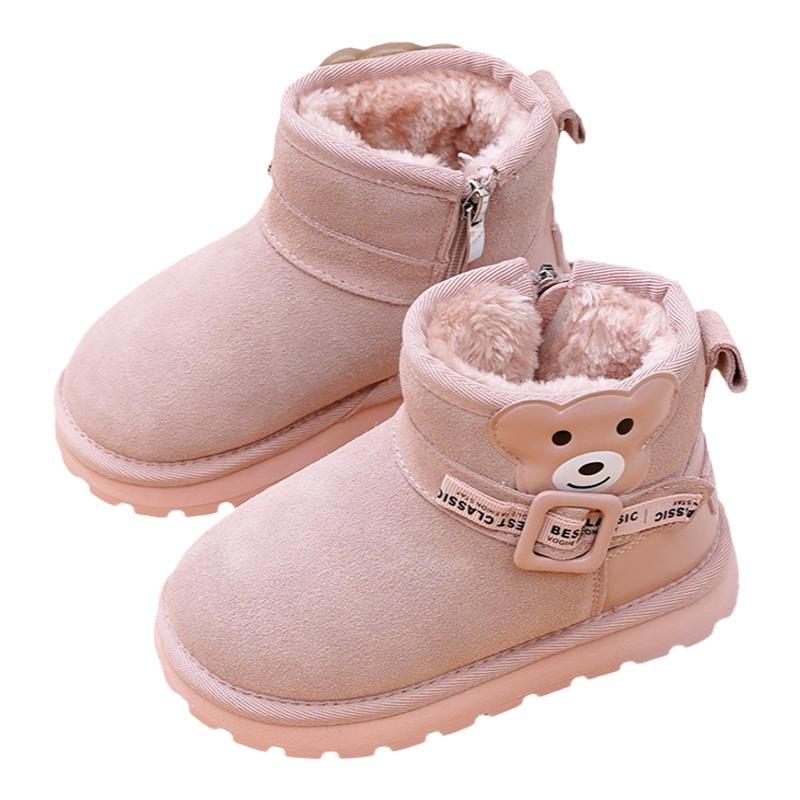 女童雪地靴儿童短靴加绒加厚保暖防水防滑韩版女童棉靴2025冬新款