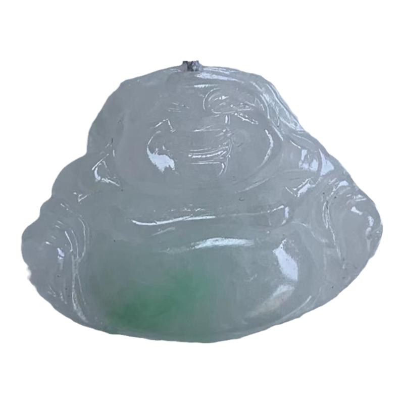 缅甸玉佛翡翠吊坠绿飘花绿色佛公
