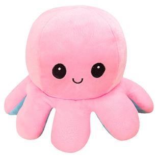 翻面章鱼公仔情绪双面翻转心情变脸礼物玩偶小章鱼玩具毛绒可翻面