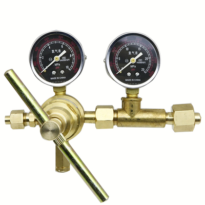 高压减压器YQD-370全铜氮气氧气氢气氦气减压阀空调压力表6*25Mpa