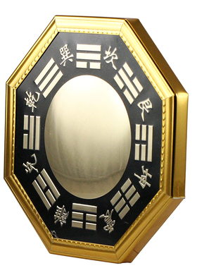 木八卦镜凸镜挂件阳台家用装饰品