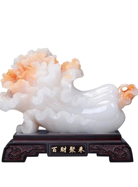 玉白菜摆件百财聚来乔迁开业礼物