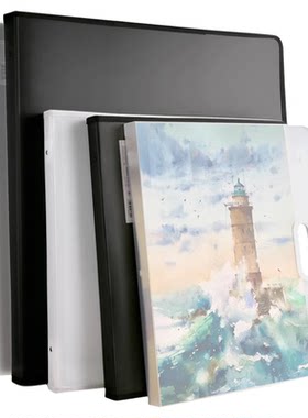 得力4K大容量收纳册手提画稿收纳