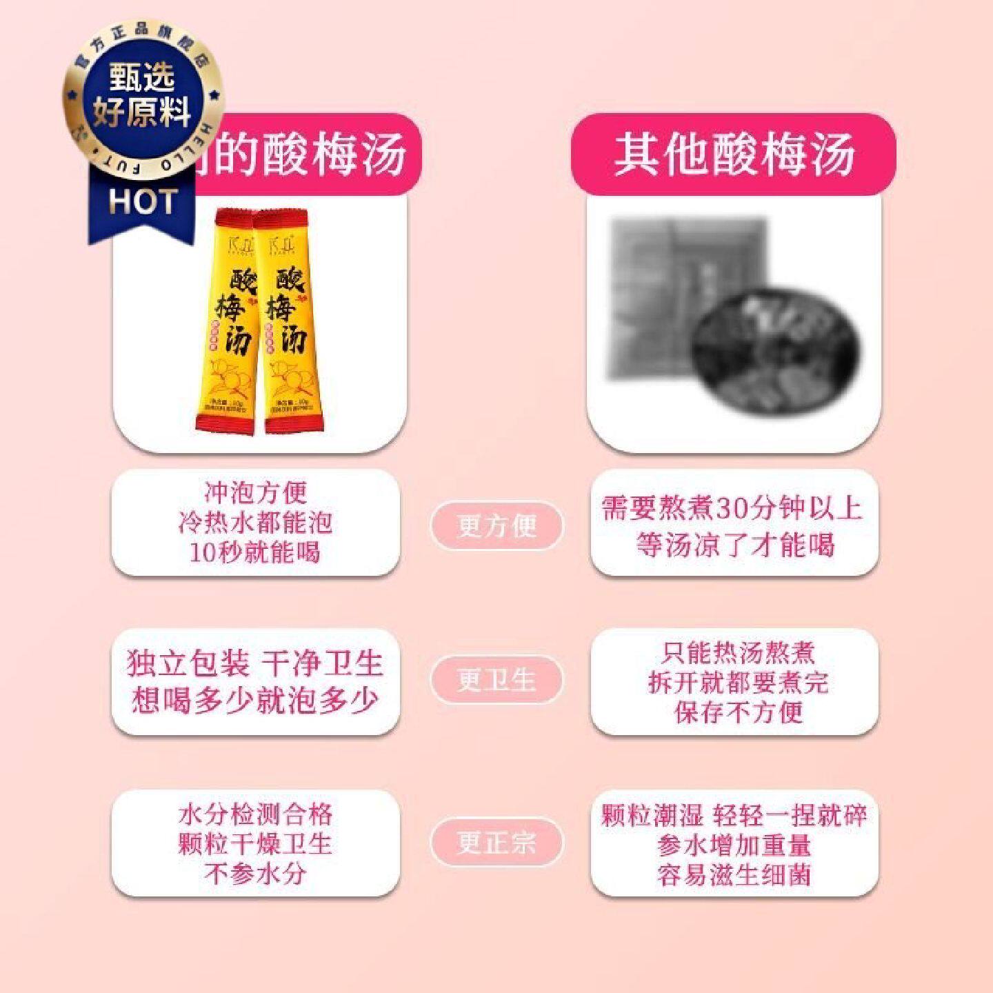 花丘冲饮酸梅汤酸梅粉原料煮自酸梅汤酸甜酸甜小包装正宗免煮小袋