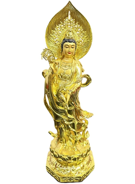 贴金西方三圣佛像观音菩萨纯铜