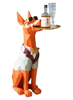 杜宾犬动物创意大摆件电视柜旁狗