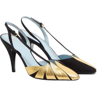 [礼物]华伦天奴VALENTINO女士 FOLIEFOLIAGE绒面羊皮革高跟鞋