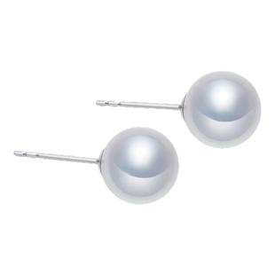 RUANS/阮仕莹露耳钉18K金媲美akoya天然淡水珍珠耳钉女耳饰小灯泡