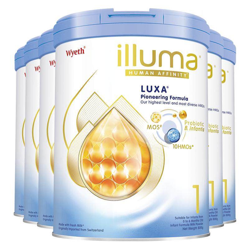 【6罐】惠氏启赋luxa未来1段10HMO婴儿配方奶粉800g重磅新品上市