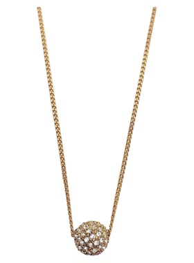 新款质感精致经典金色满钻球项链