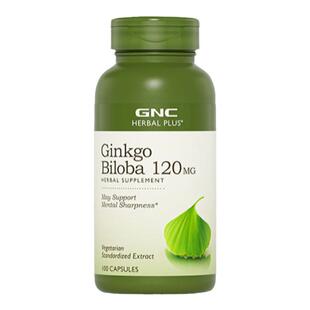 健安喜GNC银杏叶精华胶囊120mg100粒补充脑营养中老年记忆保健品
