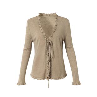 Covertitle 天丝绵羊毛立体木耳边系带针织开衫