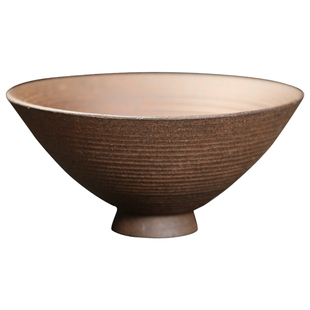 粗陶无釉茶杯陶瓷茶具斗笠杯复古主人杯茶盏单杯子家居茶室品茗杯