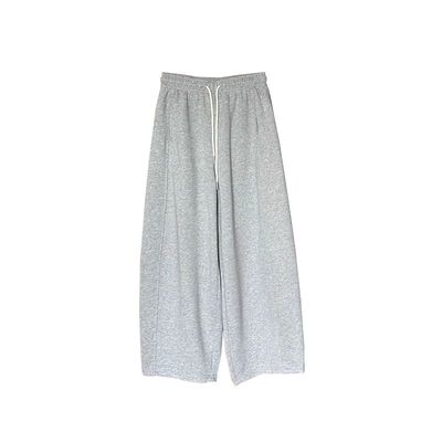 小个子穿搭七分灰色运动裤女秋冬加绒加厚百搭宽松休闲萝卜裤xxs8