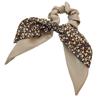 【温柔气质拿捏住了】韩系碎花奶咖色大蝴蝶结大肠发圈头绳发饰女