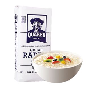 加拿大进口桂格无添加糖纯燕麦片代餐粥原味谷物营养粗粮早餐快煮