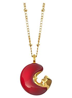 盐岛锦鲤项链鸿运好运本命年2025年红色珐琅项链吊坠礼物佩戴饰品