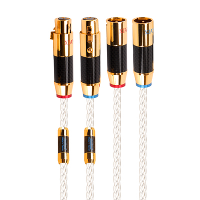 线尊单晶铜镀银xlr平衡线卡农线