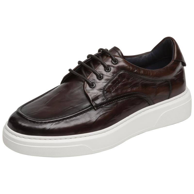 沙驰男鞋新款时尚皮鞋真皮牛皮时尚青年休闲板鞋运动透气板鞋轻底