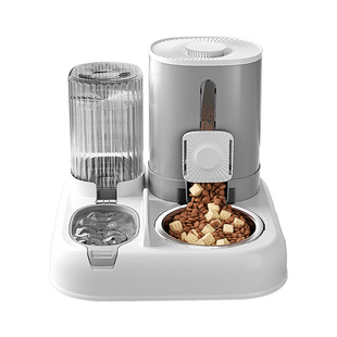 猫碗狗碗猫食盆猫咪猫粮自动喂食器饮水一体猫盆不锈钢宠物喝水碗