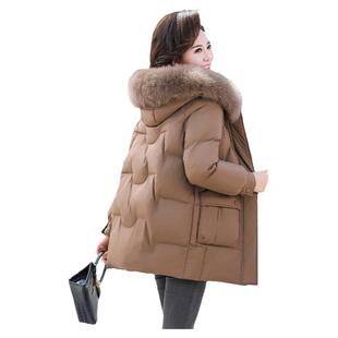 鸭鸭妈妈羽绒服中长款加厚冬装2024年新款中老年女款洋气保暖外套