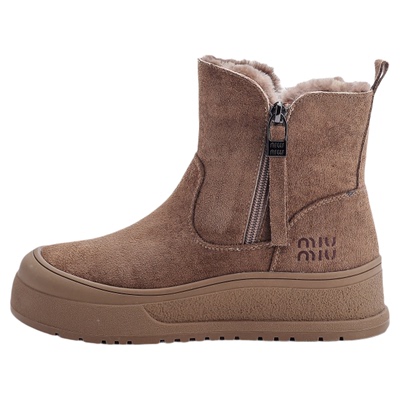 真皮加绒加厚雪地靴软底防滑棉鞋