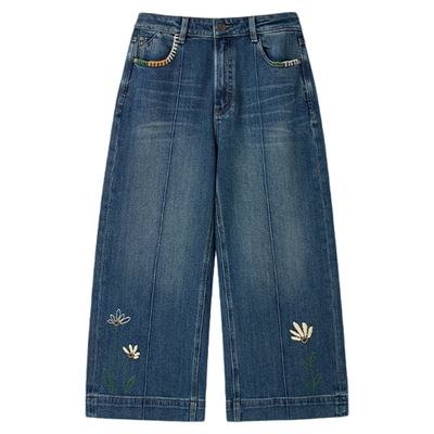 MICartsy,手工绣,牛仔,长裤