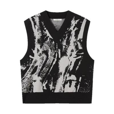 商场同款流石男装提花针织背心