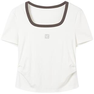 KBNE白色短袖t恤女宽松韩版U型领2026春夏装新款内搭洋气简约上衣