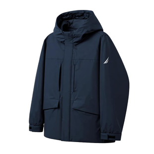 NAUTICA/诺帝卡男装25冬季新品防泼水简约百搭保暖连帽羽绒外套