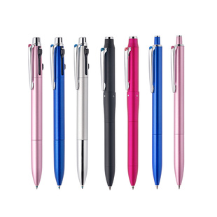 uni三菱圆珠笔SXN-2200/SXE3-3000/MSXE4-5000四色金属多功能商务办公按动原子笔按压式三色中油笔送礼礼盒装