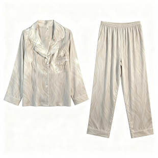 猫人冰丝睡衣女带胸垫春秋款2025新款夏季高级感家居服送闺蜜礼盒