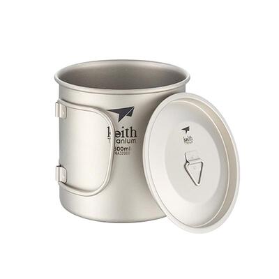 Keith铠斯钛水杯办公室茶杯纯钛折叠咖啡杯健康户外钛杯马克杯子