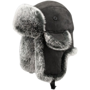 秋冬帽子男士大码东北雷锋帽飞行员帽青中老年防寒护耳狗皮棉帽子