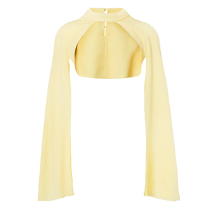 晚礼服套装淡黄色日常聚会名媛派对年会主持人长款裤子个性时尚女