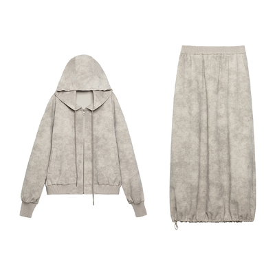 CAREMIND连帽卫衣+半身裙俩件套