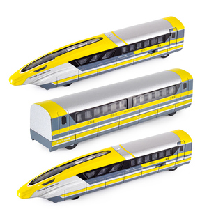 合金火车站台玩具复兴号高铁和谐号火车可开门仿真磁悬浮回力模型