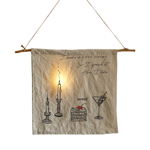 枝悟 生活自己决定蜡烛挂布 新年家居氛围感装饰布新家背景墙遮盖