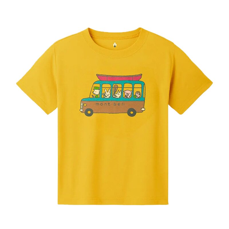 日本美山 montbell 2026夏儿童装巴士公交车速干防紫外线短袖T恤