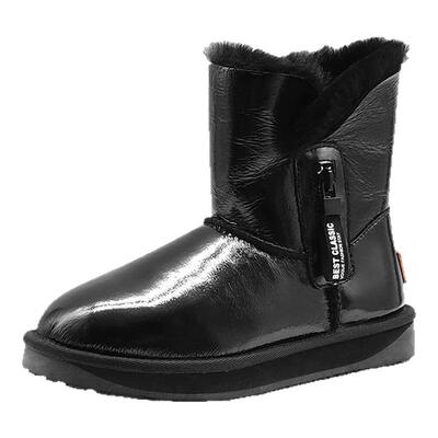 索菲娅毛里厚底保暖中筒雪地靴女