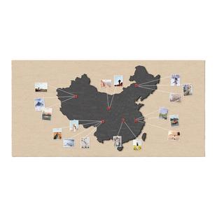 中国地图旅行照片墙毛毡墙贴墙面装饰挂画客厅电视背景墙自粘立体